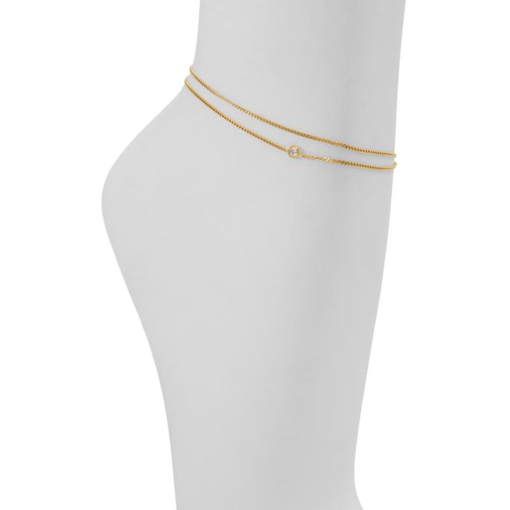 ALDO Gold Chain with Crystal Ankle Bracelet