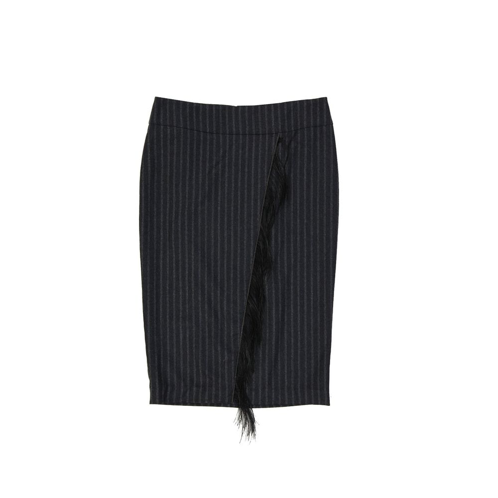 Brunello Cucinelli Gray Virgin Wool Midi Skirt