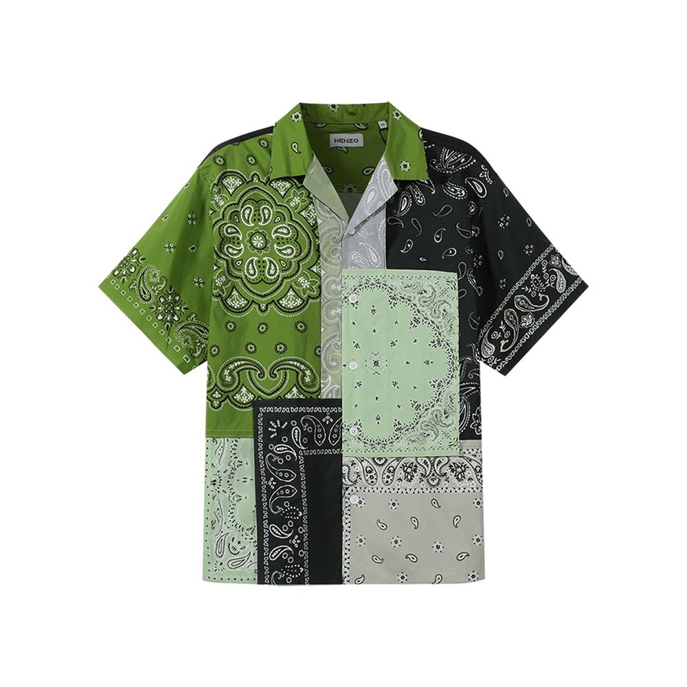 Kenzo Bicolor Cotton Short Sleeve Shirt