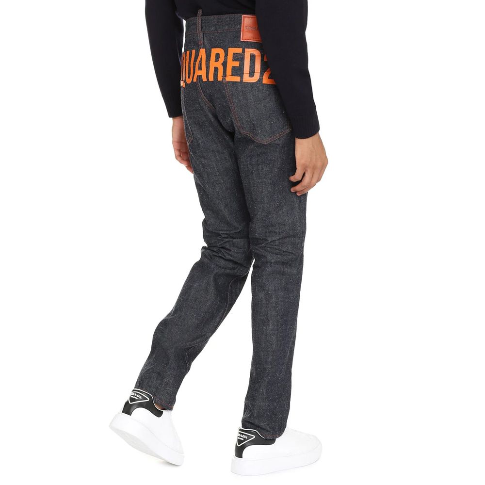 Dsquared² Blue Cotton Straight-Leg Jeans