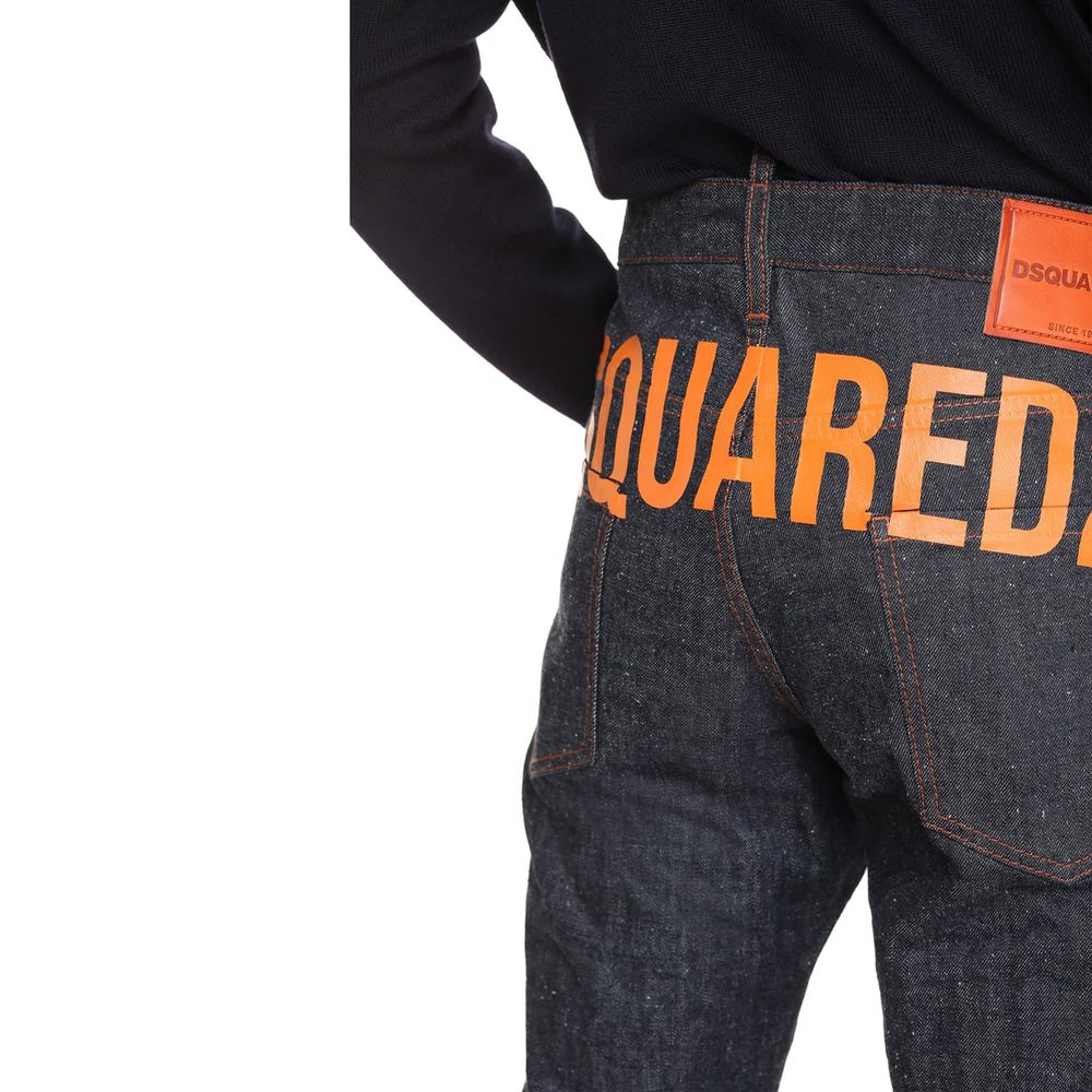 Dsquared² Blue Cotton Straight-Leg Jeans