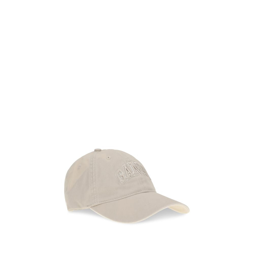 Ganni Beige Cotton Cap (Baseball Hat)