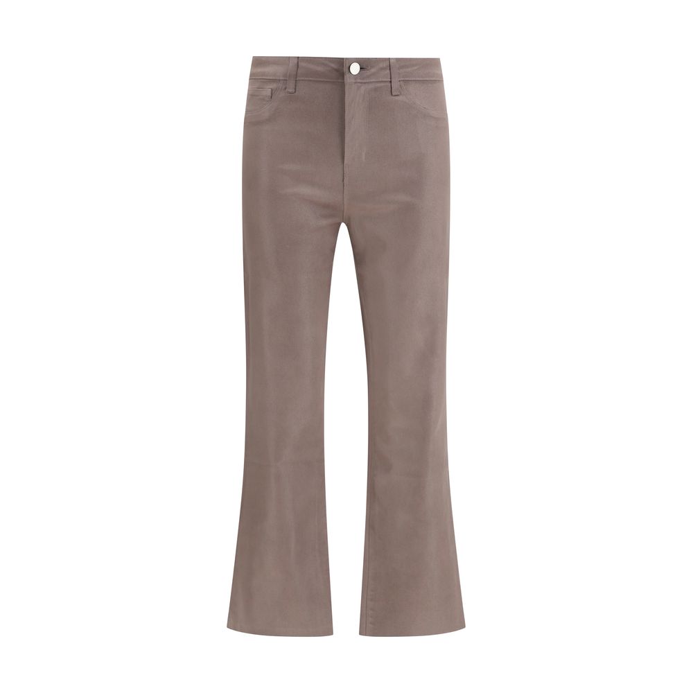 L'Agence Beige Cotton High-Waisted Jean