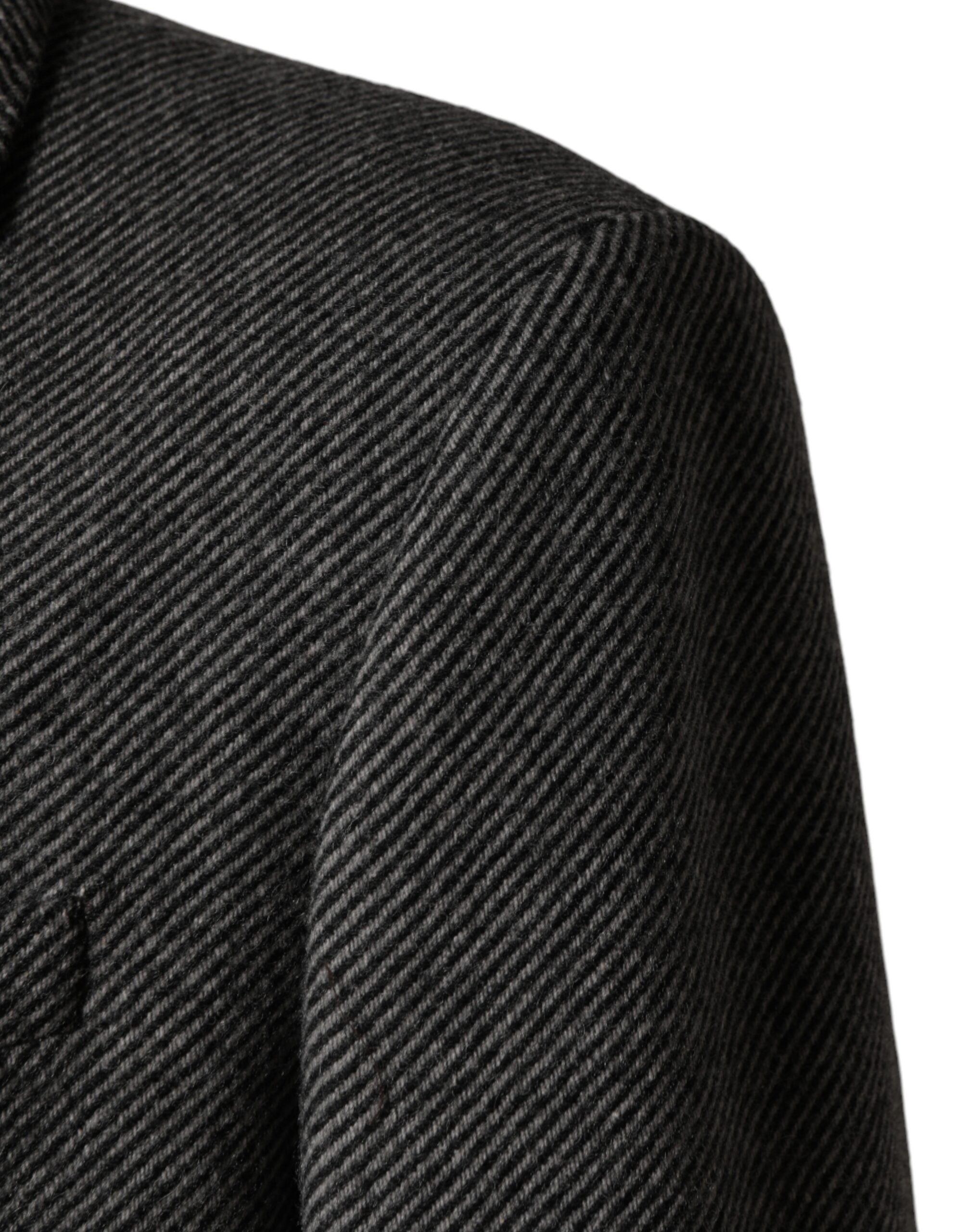 Dolce & Gabbana Gray Single Breasted Men Trench Coat Jacket