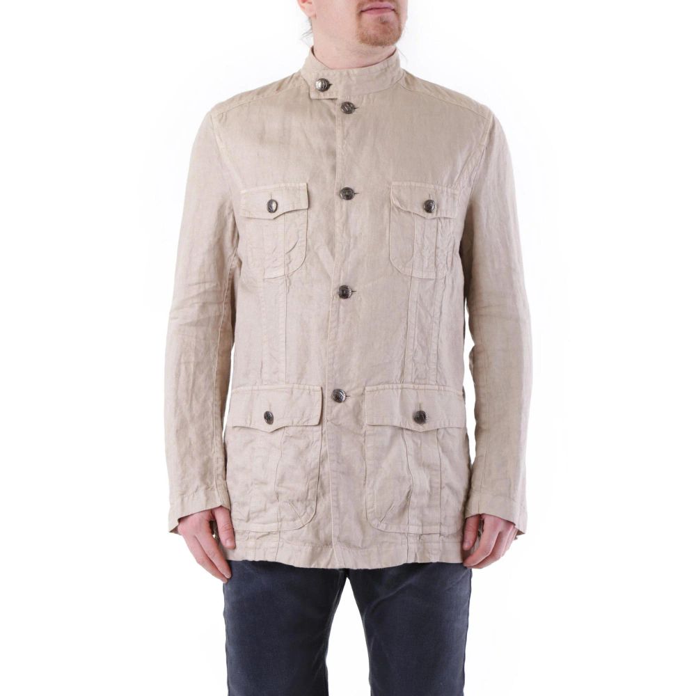 Husky Beige Linen  Cargo Jacket