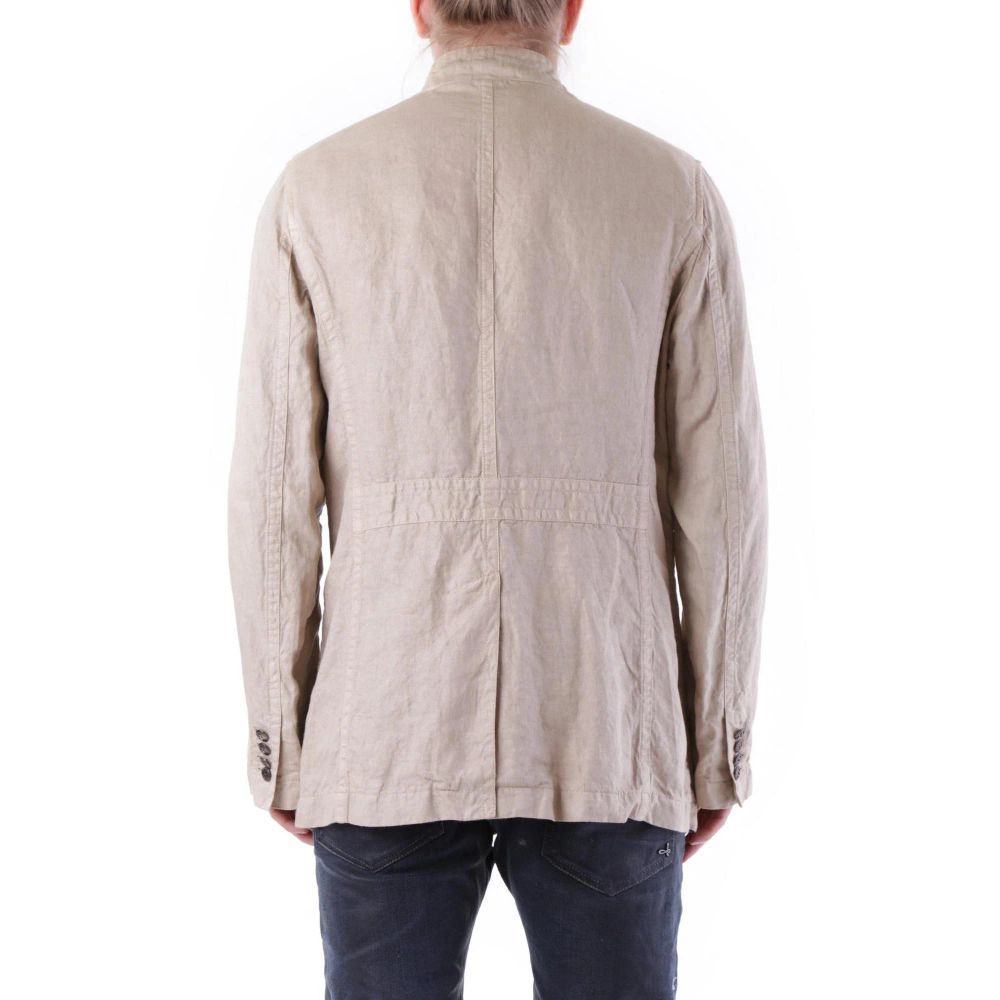Husky Beige Linen  Cargo Jacket