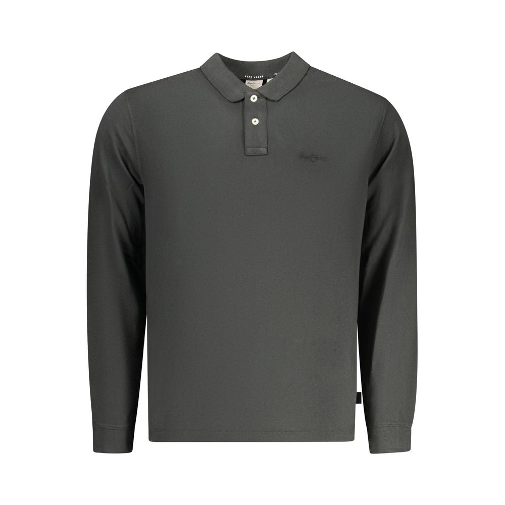 Pepe Jeans Black Cotton Men Polo Shirt LUNESCAPE
