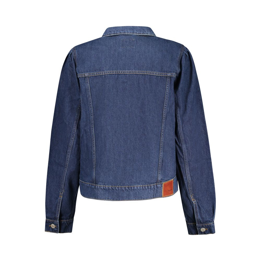 Pepe Jeans Blu Cotton Women Jacket LUNESCAPE