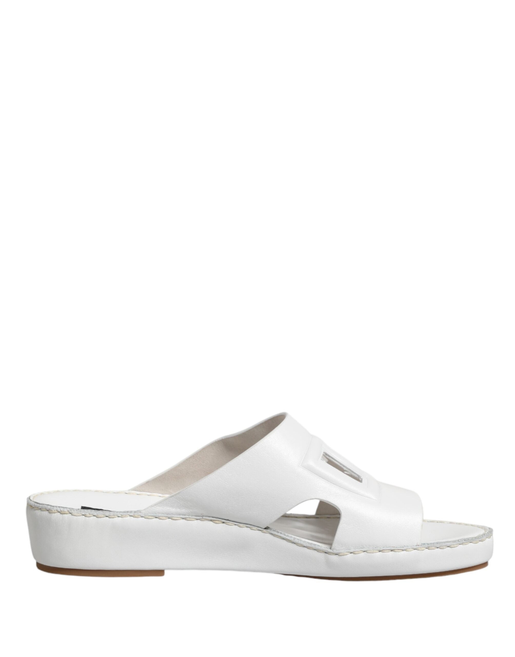 Dolce & Gabbana White DG Cutout Slides