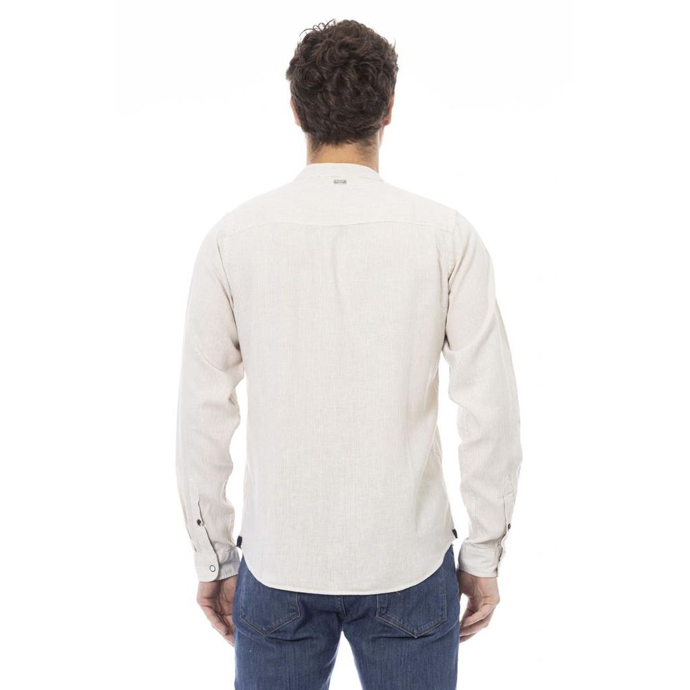 Baldinini Trend White Rayon Long Sleeve Shirt