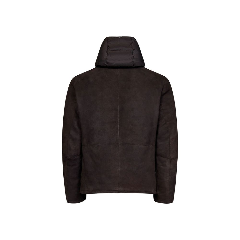 Herno Brown Lambskin Full-Length Jacket