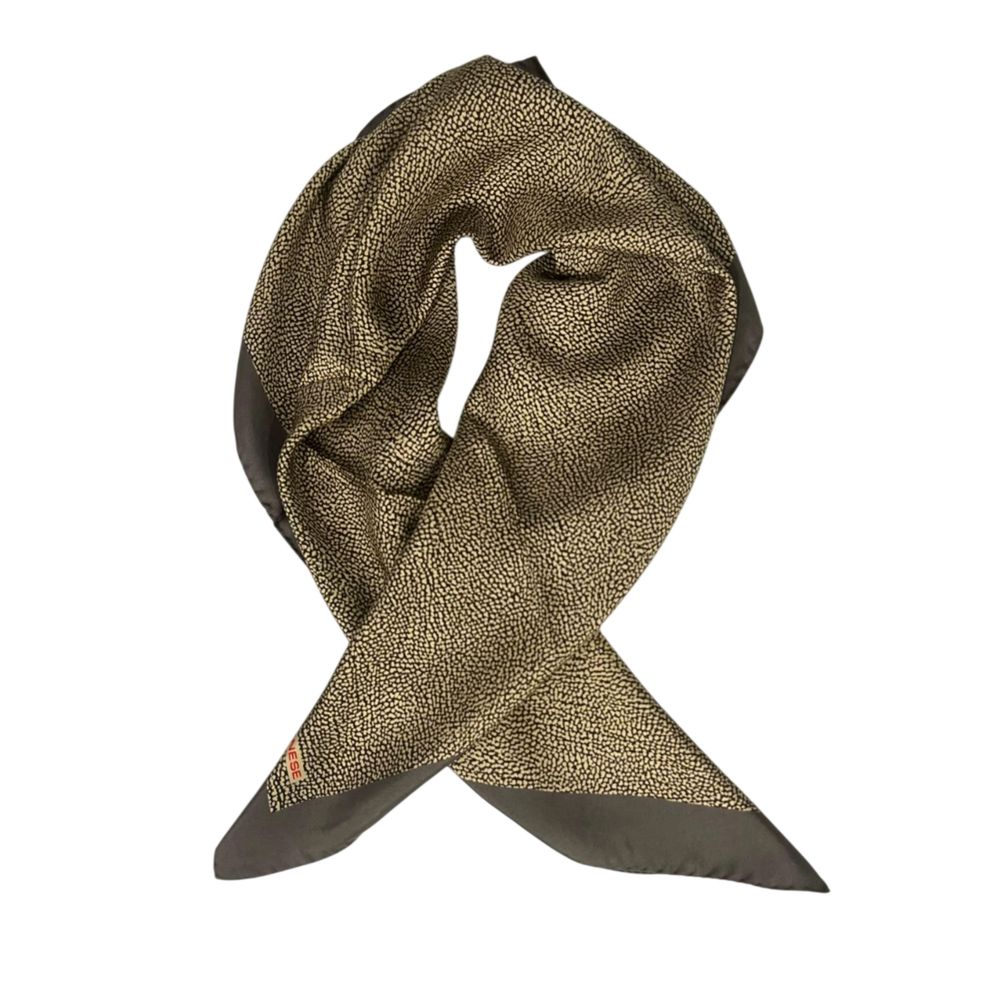 Borbonese Grey Silk Women Scarf LUNESCAPE