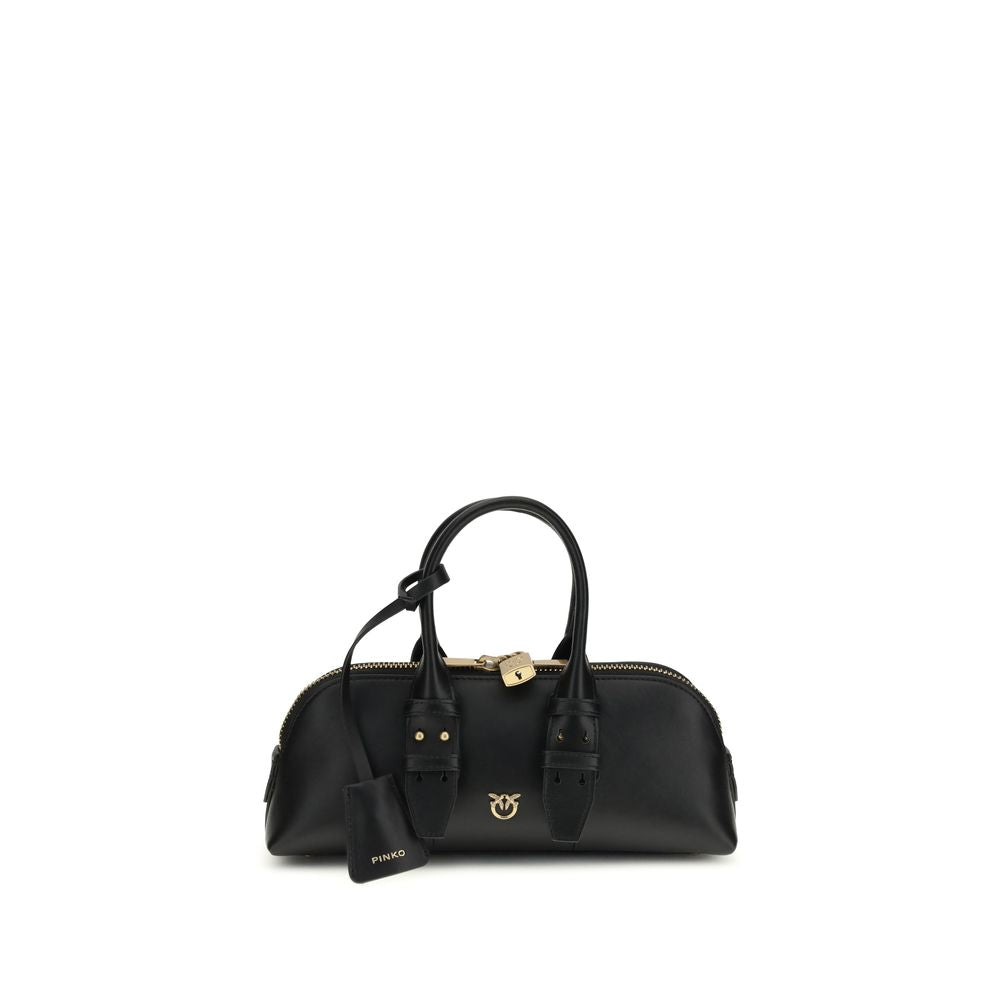 PINKO Black Calf Leather Bos Taurus Handbag LUNESCAPE