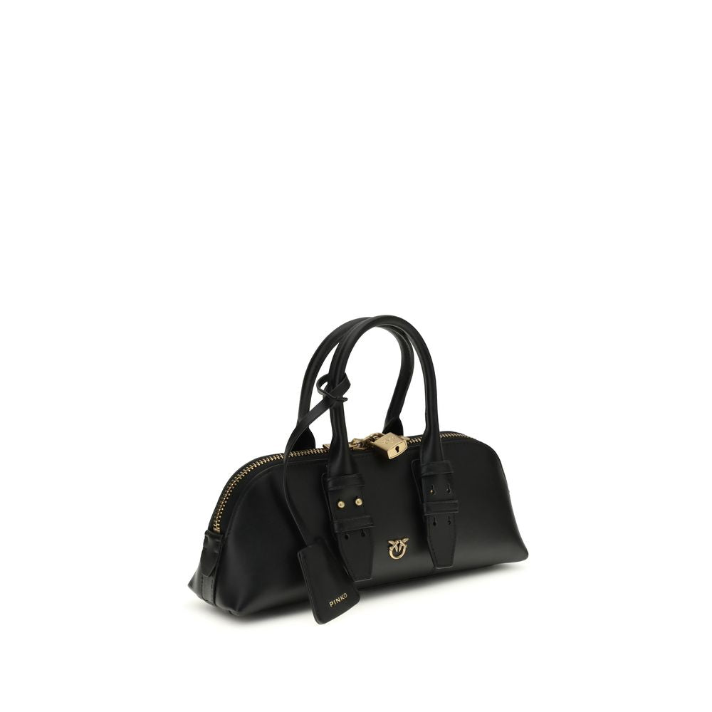 PINKO Black Calf Leather Bos Taurus Handbag LUNESCAPE