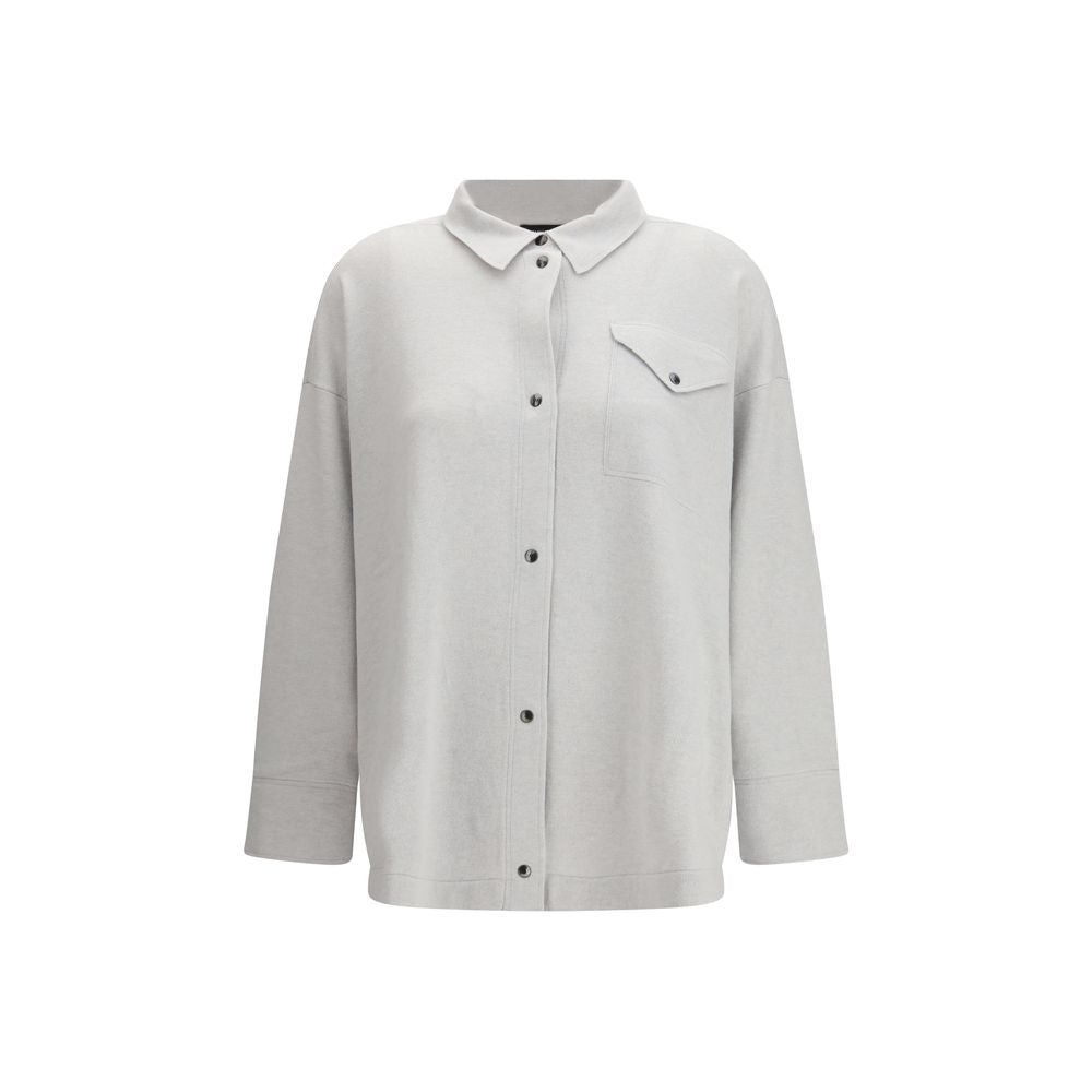 Fabiana Filippi Gray Wool Dress Shirt