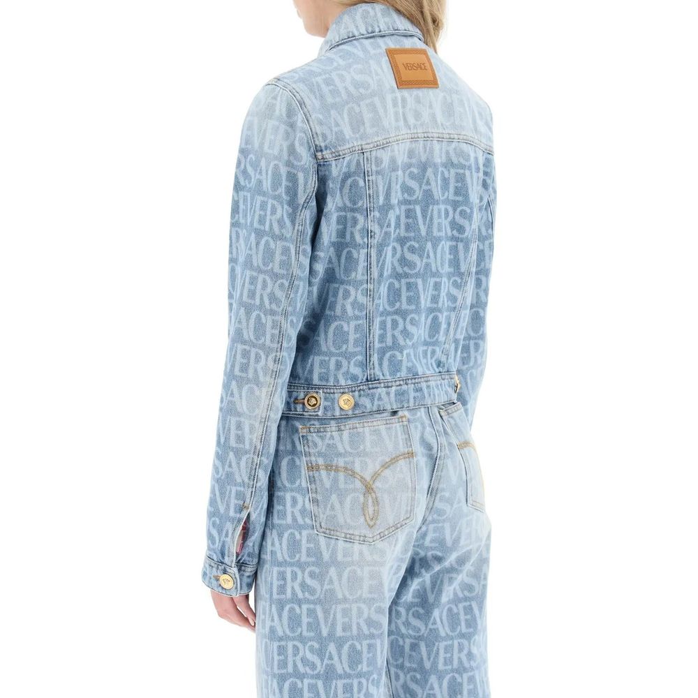 Versace Blue Cotton Denim Jacket