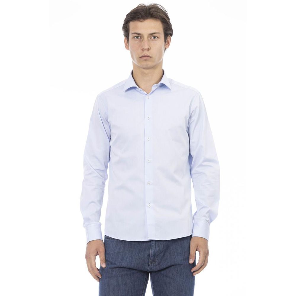 Baldinini Trend Blue Cotton Long Sleeve Shirt