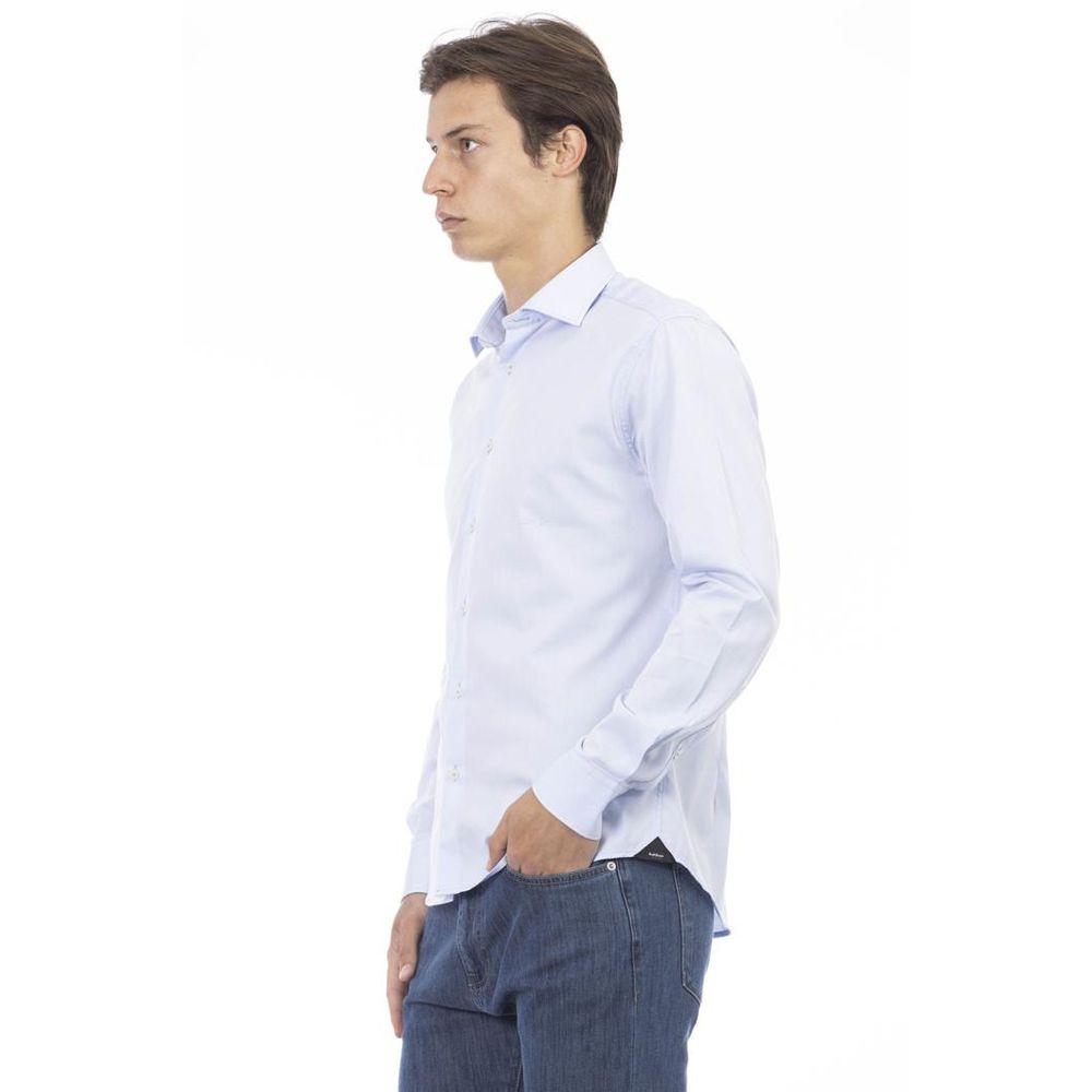 Baldinini Trend Blue Cotton Long Sleeve Shirt