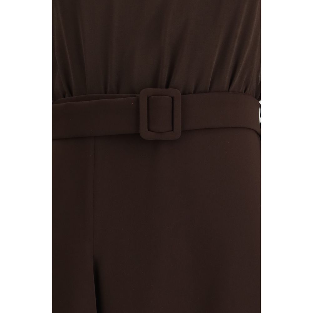 P.A.R.O.S.H. Brown Polyester Casual Dress