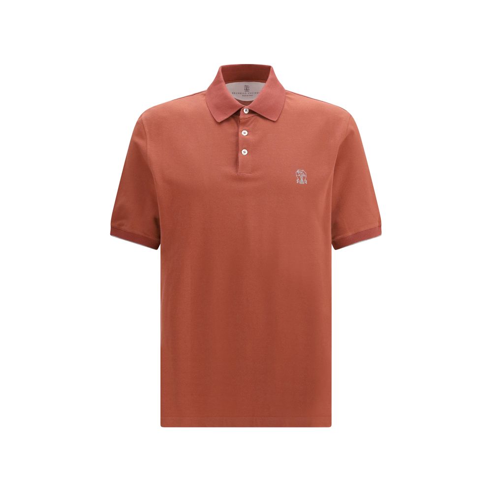 Brunello Cucinelli Red Cotton Polo Shirt