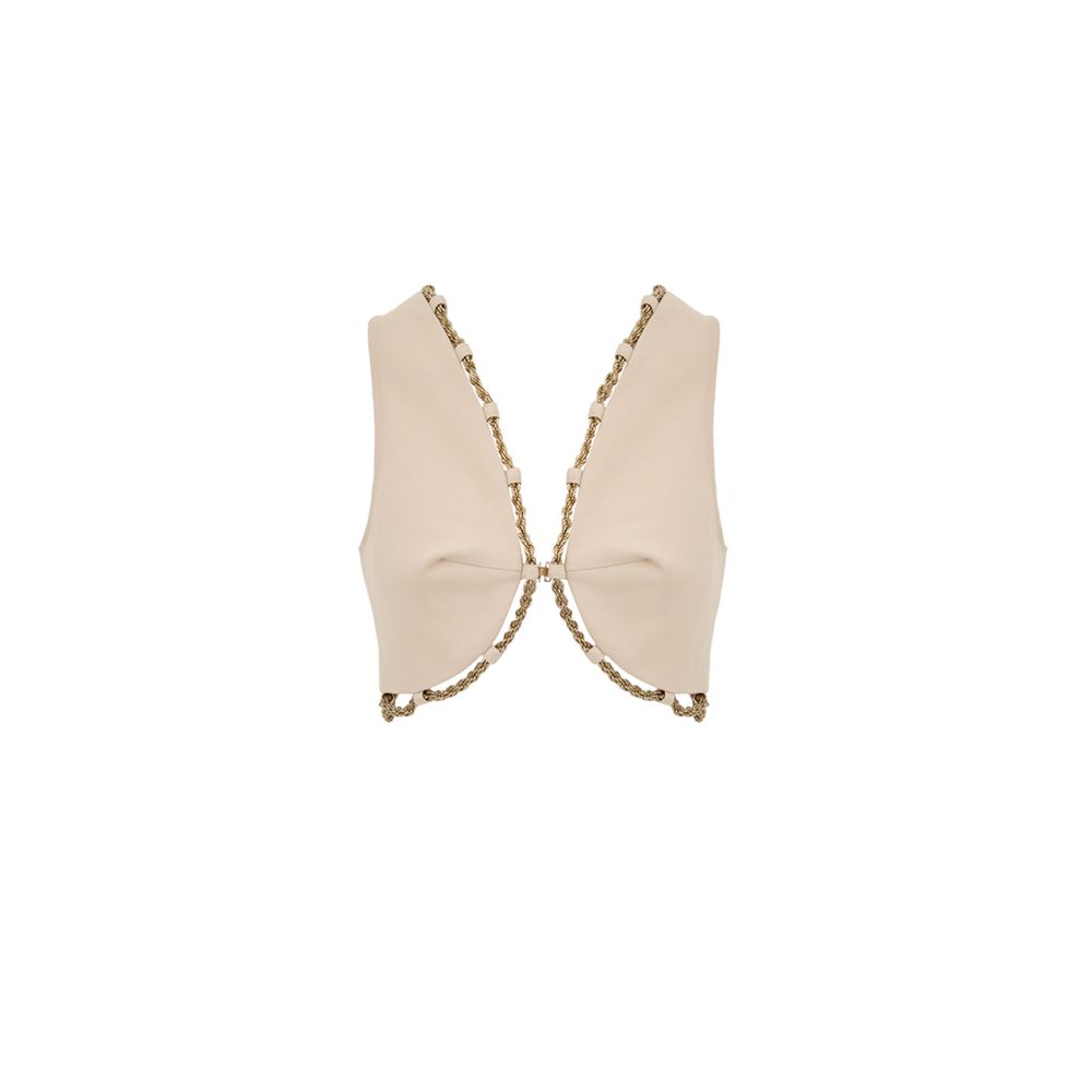 Cult Gaia Beige Cotton Waistcoat
