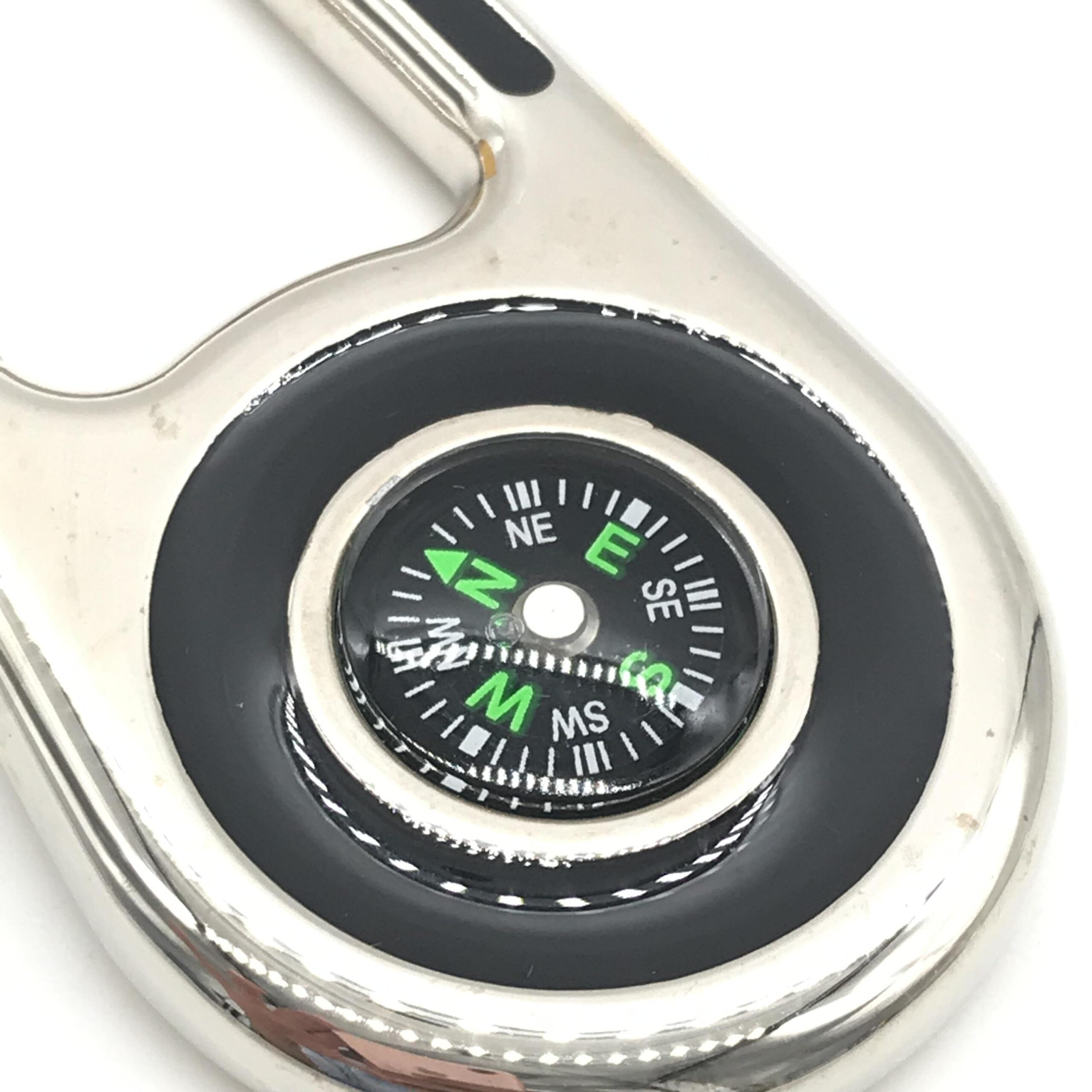 Fendi Silver Metal Compass Charm Keychain