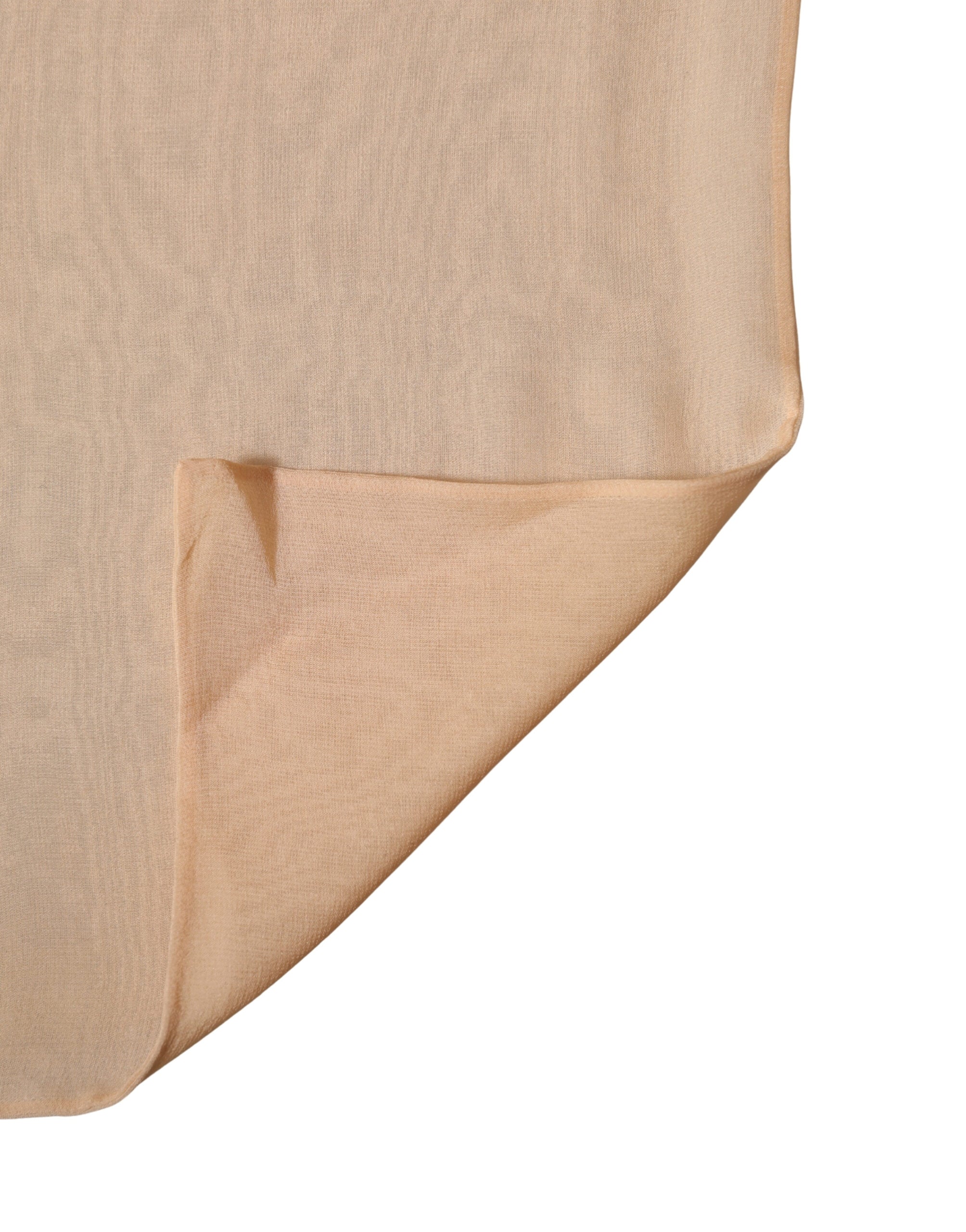 Dolce & Gabbana Beige Silk Sash Wrap Foulard Stole 292cm x 19cm Scarf