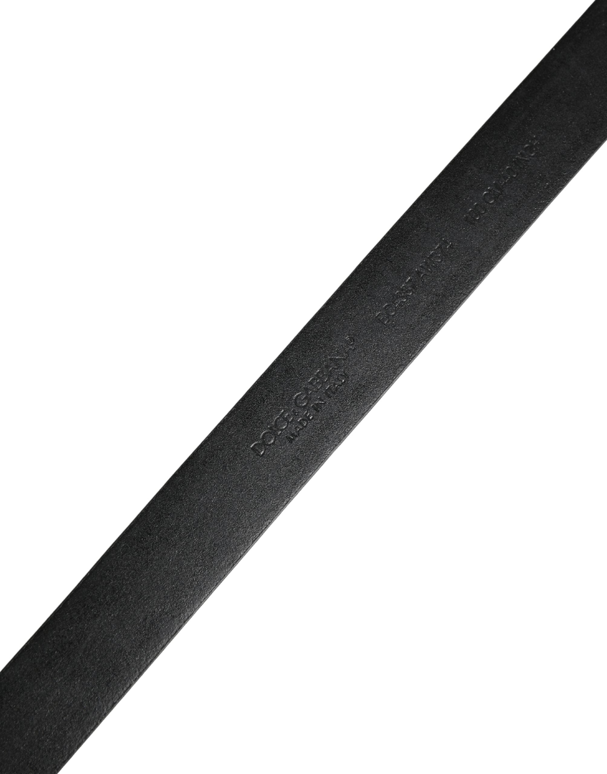 Dolce & Gabbana Men Black Classic Leather Metal Buckle Belt