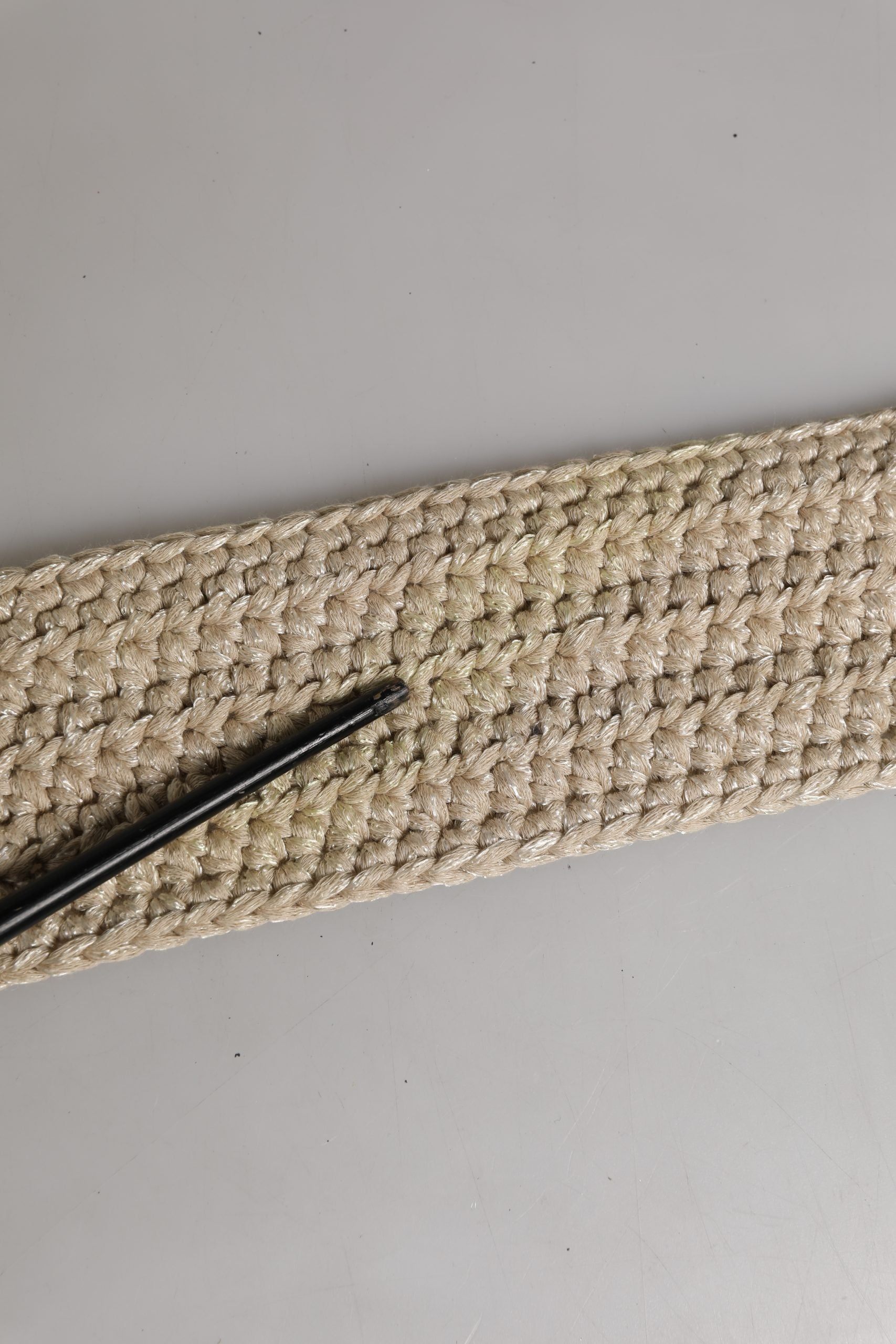 Ermanno Scervino Beige Woven Vintage Metal Buckle Waist Belt
