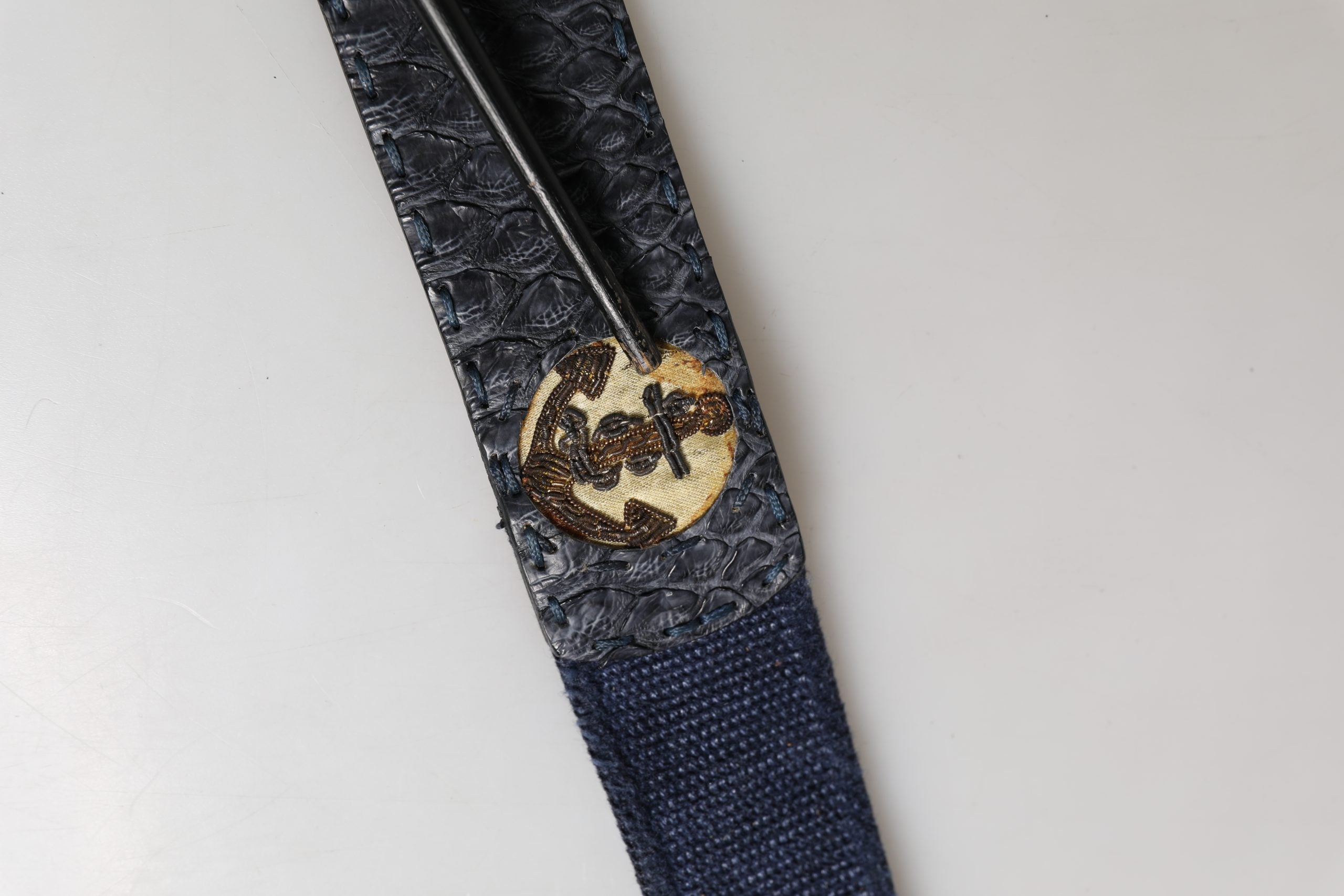 Ermanno Scervino Dark Blue Canvas Silver Metal Buckle Belt