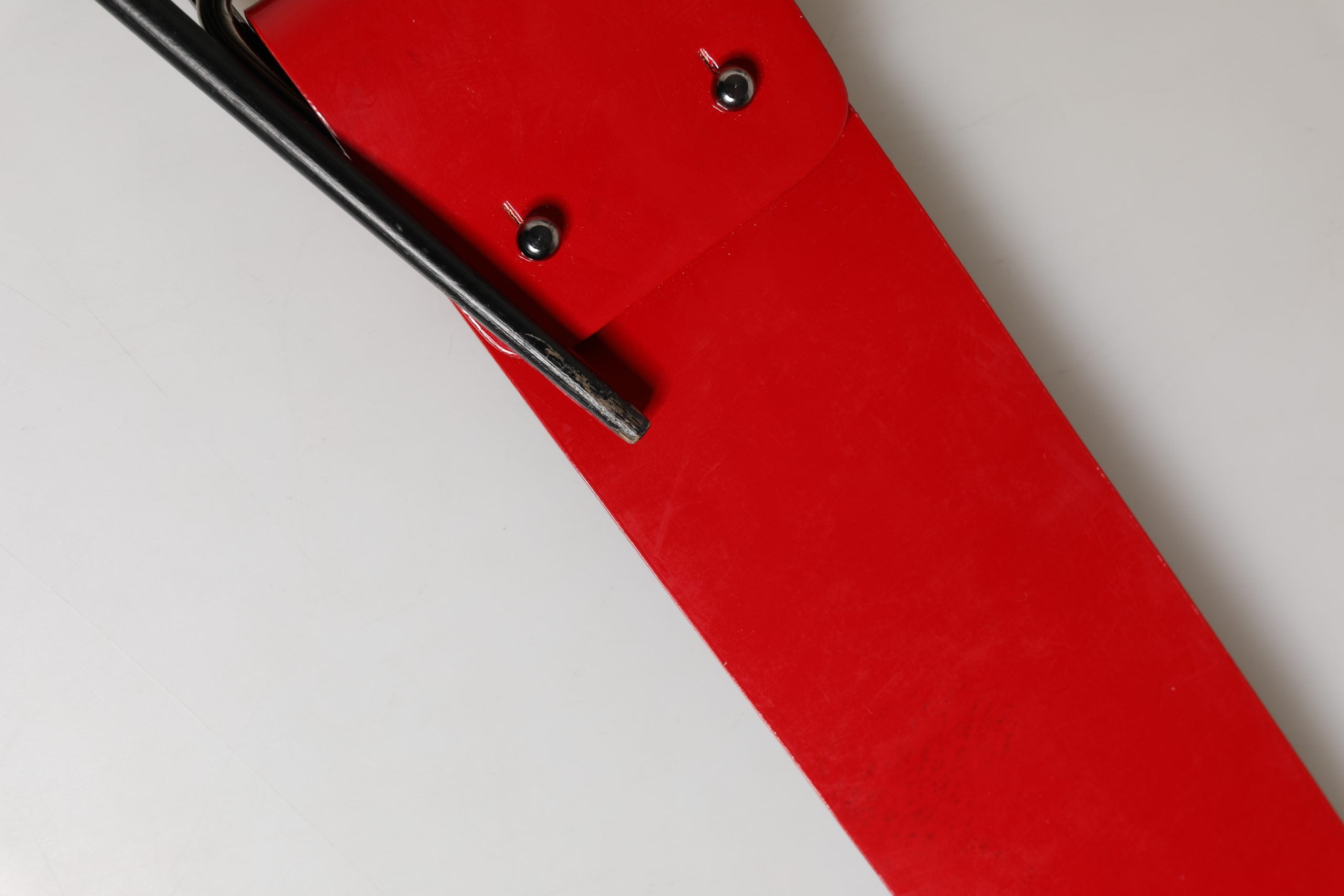 Costume National Red Wide Waist Silver Metal Buckle Belt