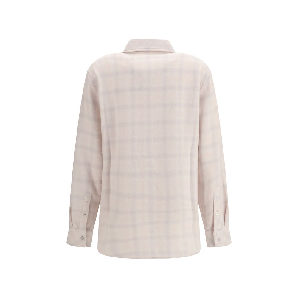 God's True Cashmere White Cashmere Pattern Shirt