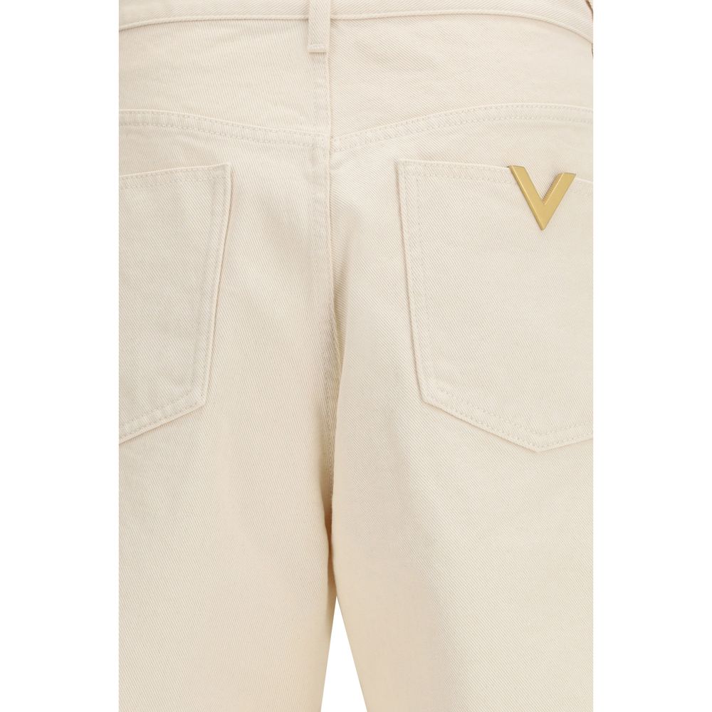 Valentino Garavani Beige Cotton Casual Pants