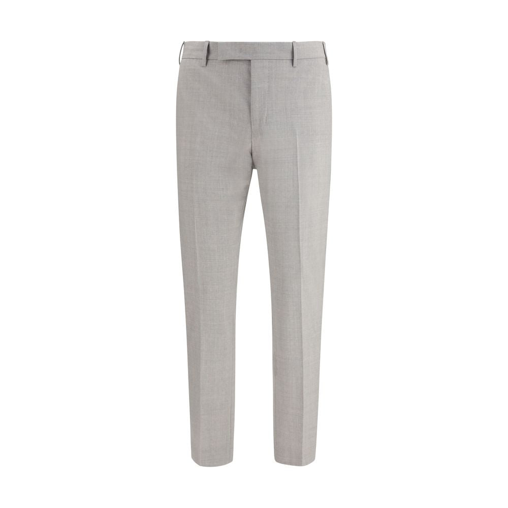 PT Torino Gray Wool Oves Aries Dress Pants