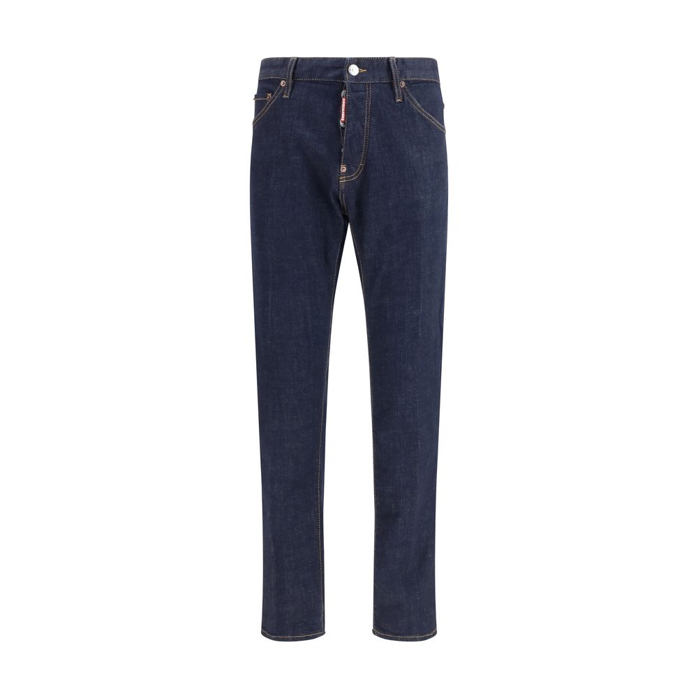 Dsquared² Blue Cotton Straight-Leg Jeans