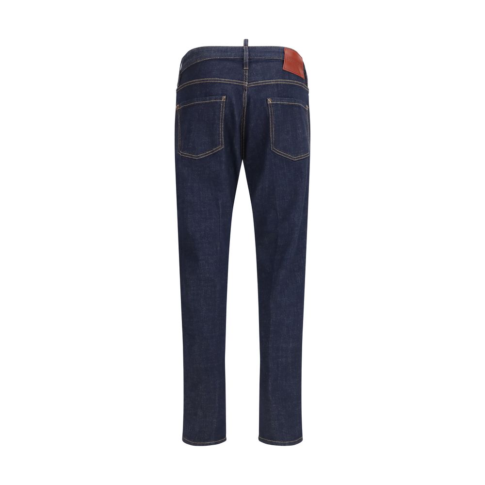 Dsquared² Blue Cotton Straight-Leg Jeans