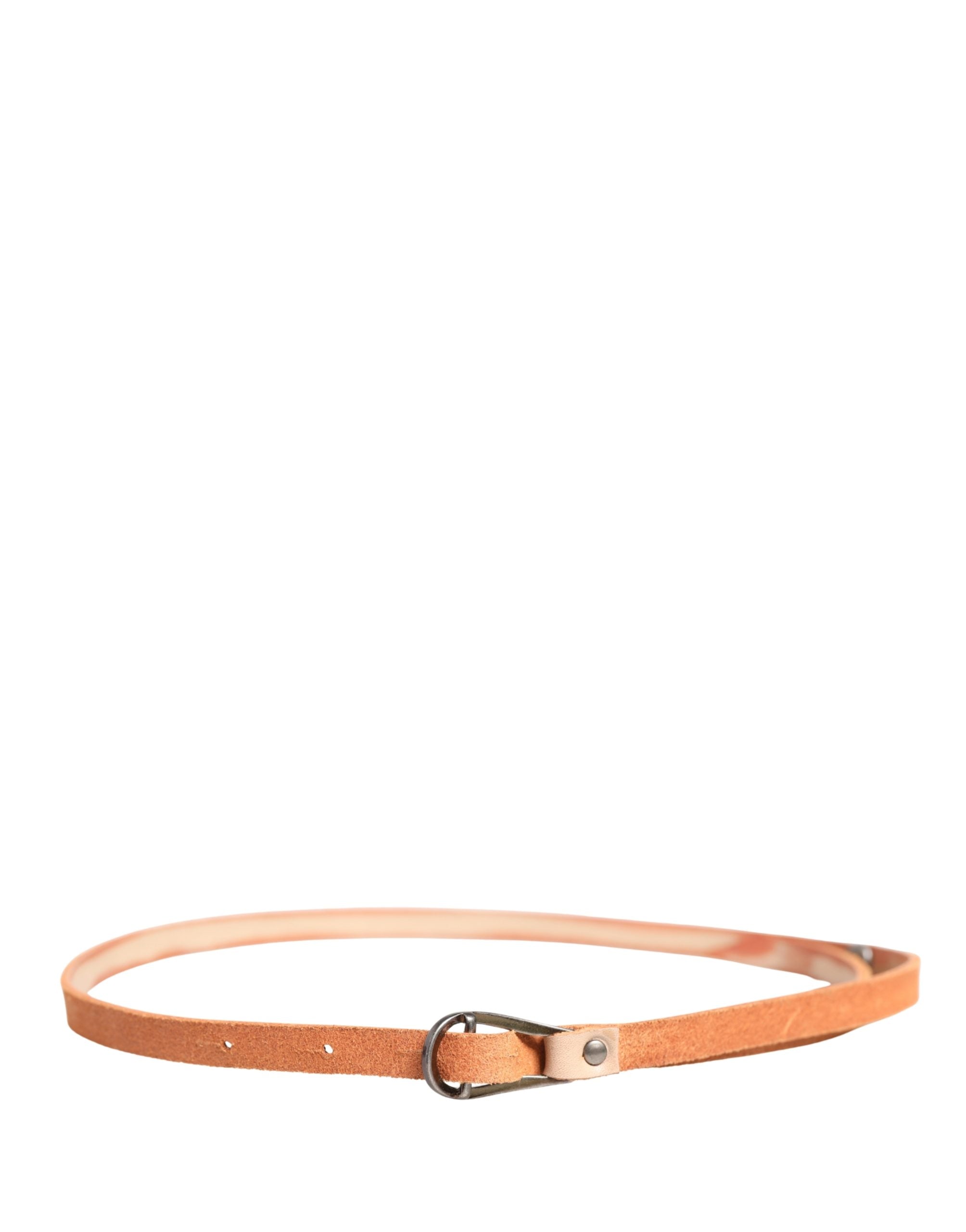 Scervino Street Women Orange Silver Metal Buckle Skinny Belt