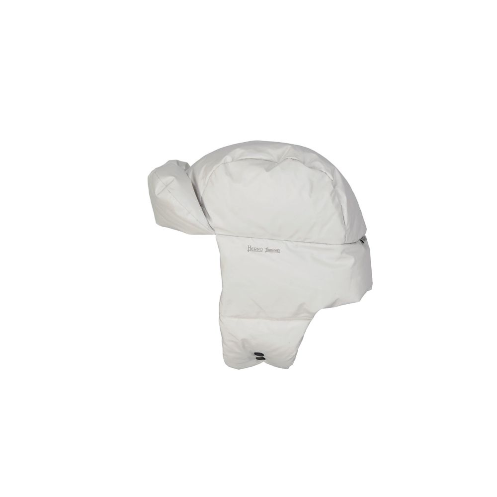 Herno White Polyester Beanie LUNESCAPE