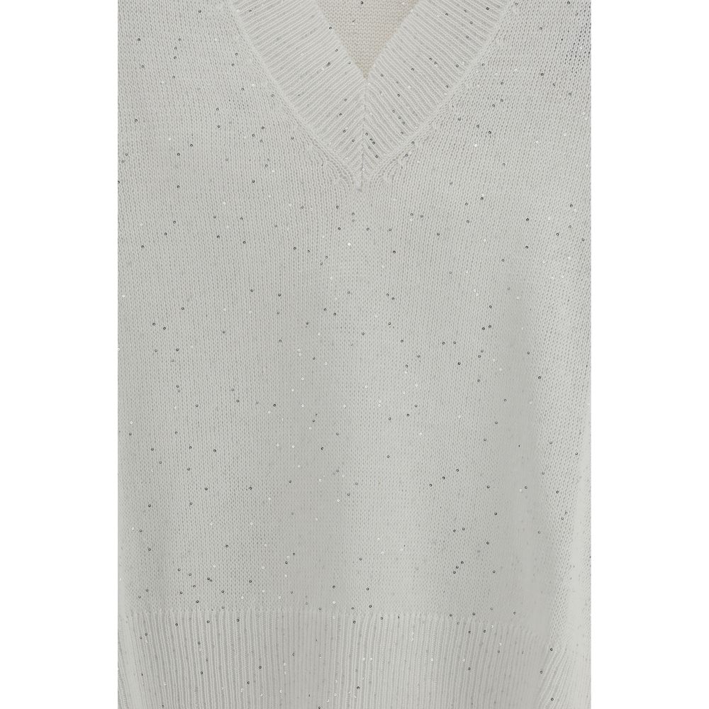 Brunello Cucinelli White Linen T-Shirt