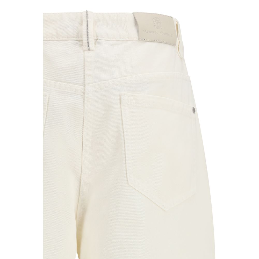 Brunello Cucinelli Beige Cotton Casual Pants