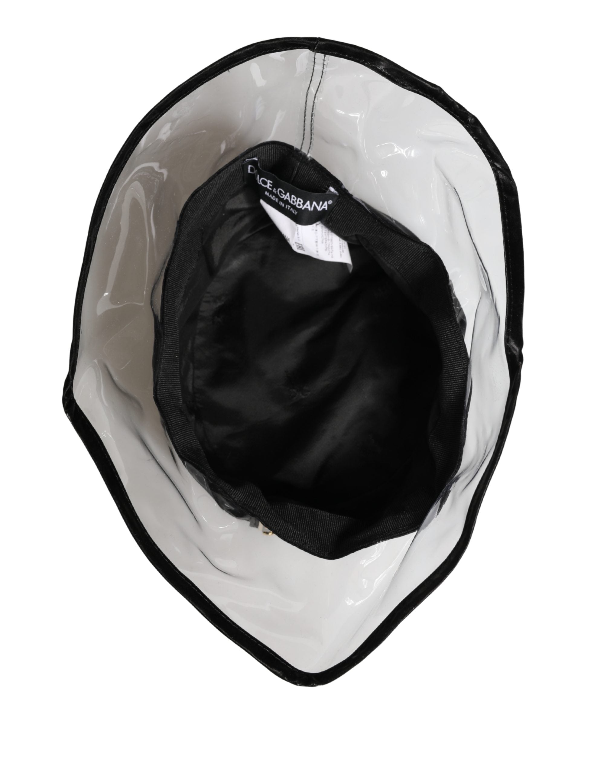 Dolce & Gabbana Black Nylon Plastic Fisherman Bucket Capello Hat