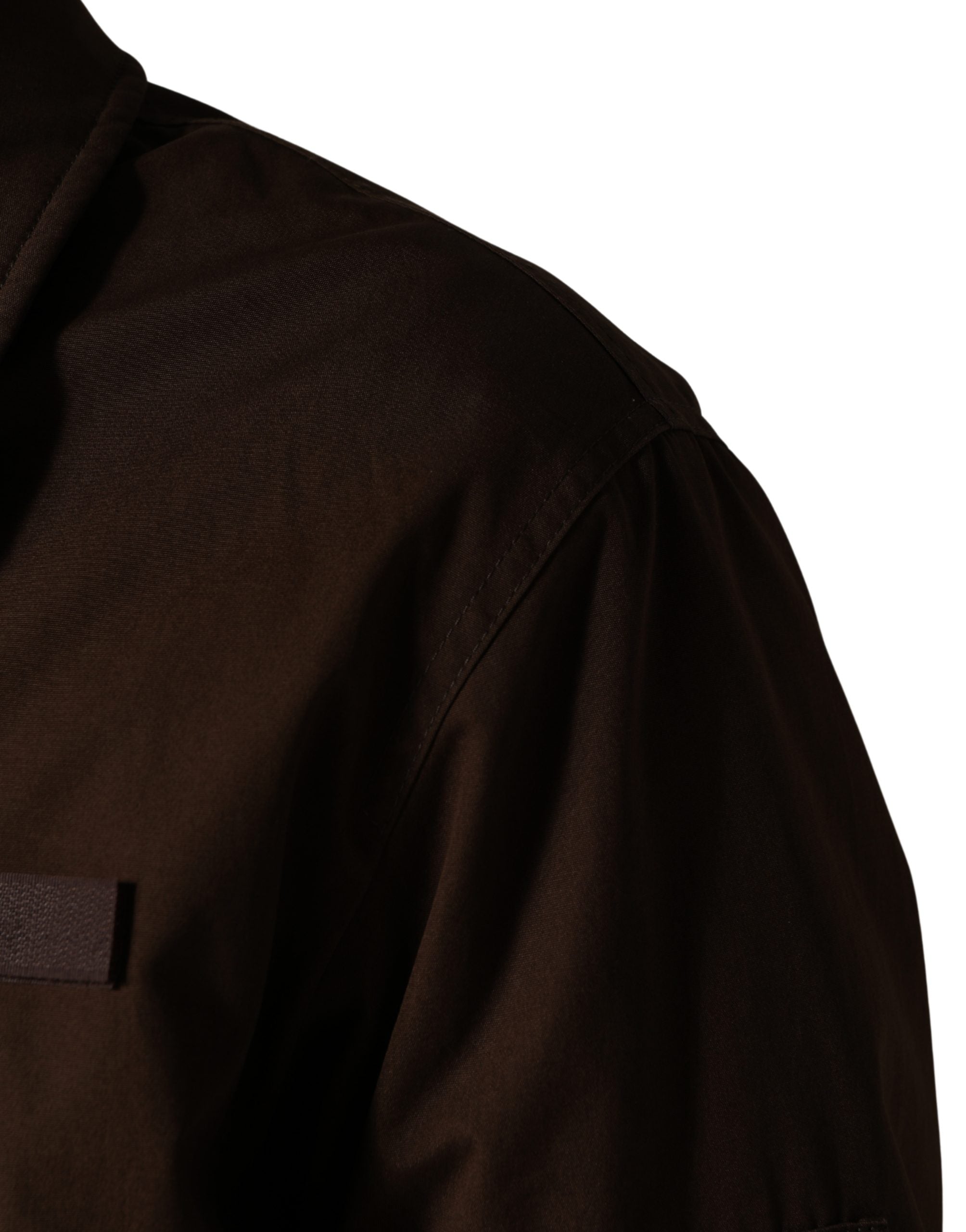Dolce & Gabbana Brown Cotton Stretch Full Zip Bomber Jacket