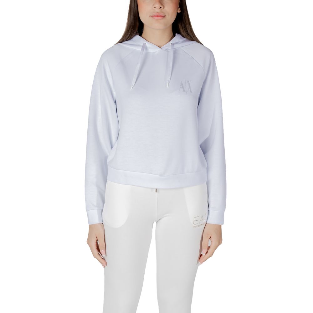 Armani Exchange White Viscose Hoodie