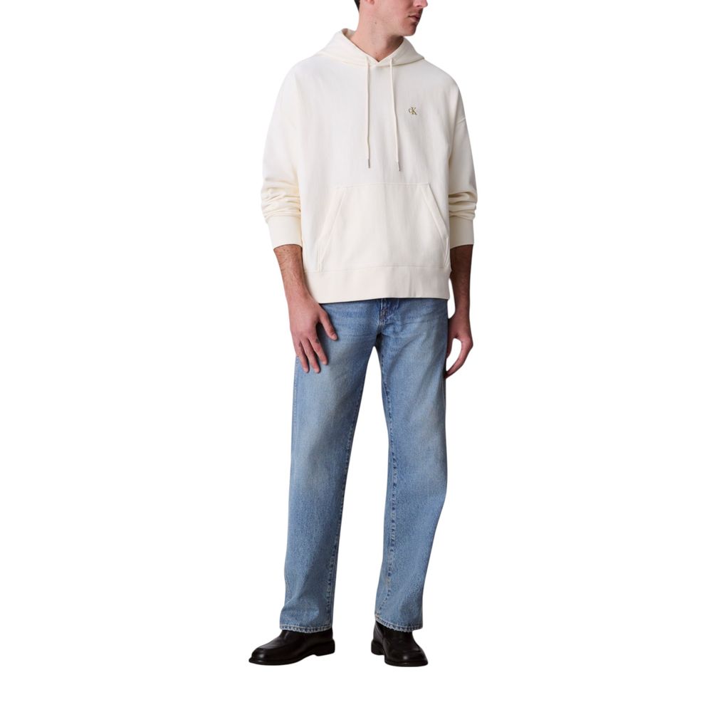 Calvin Klein Jeans White Cotton Hoodie