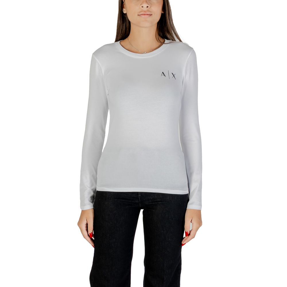 Armani Exchange White Cotton Long Sleeve T-Shirt