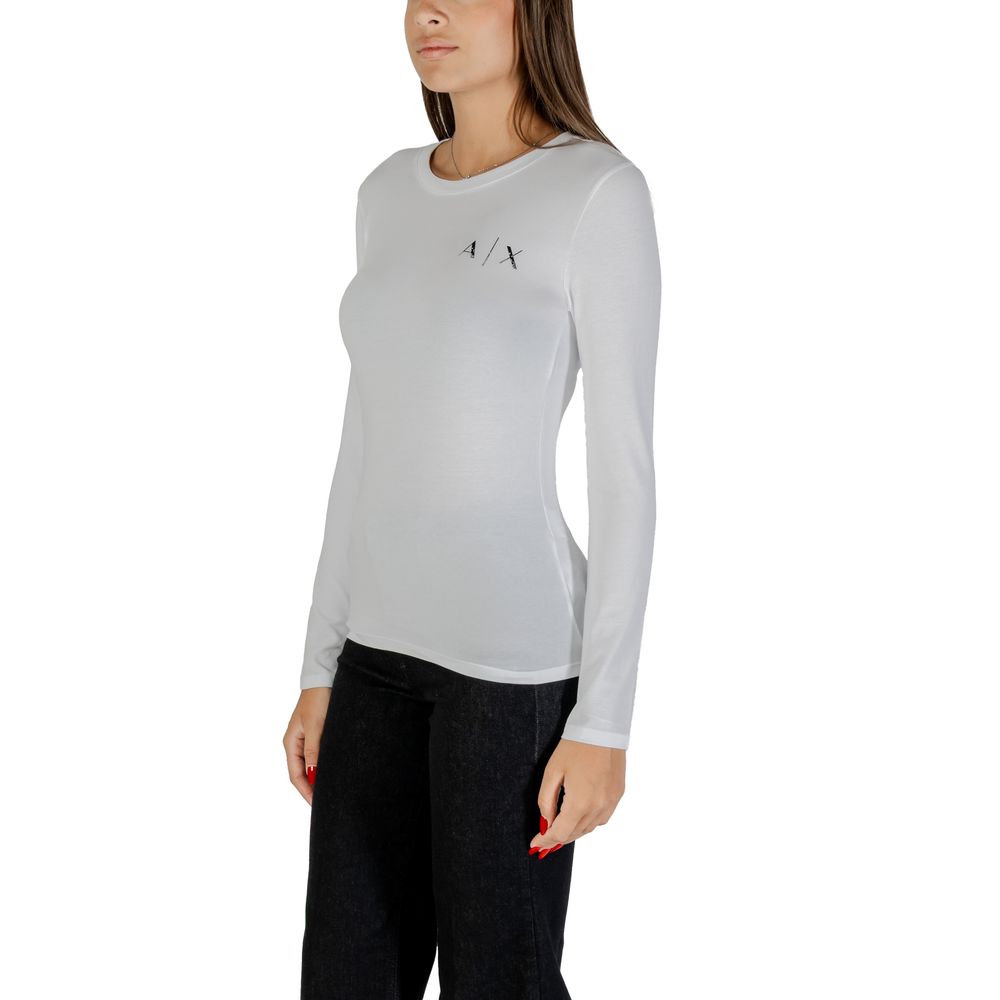 Armani Exchange White Cotton Long Sleeve T-Shirt