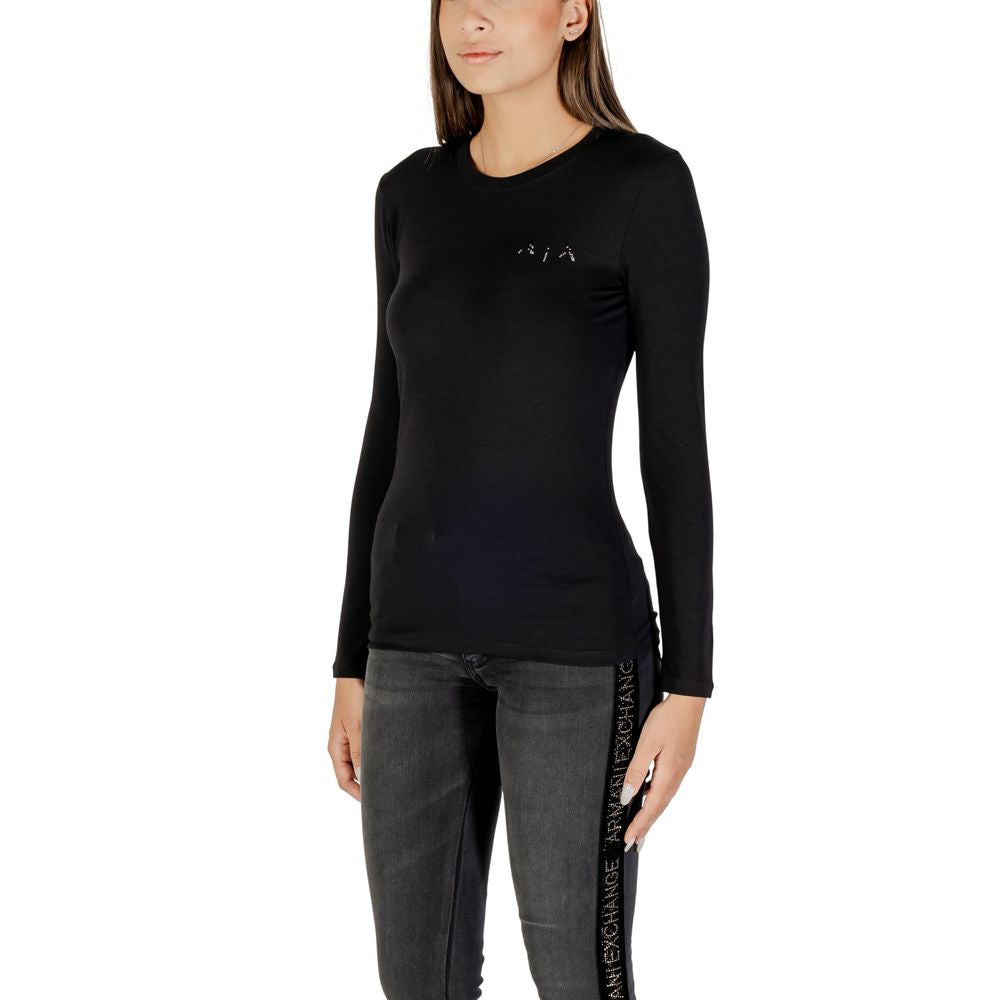 Armani Exchange Black Cotton Long Sleeve T-Shirt
