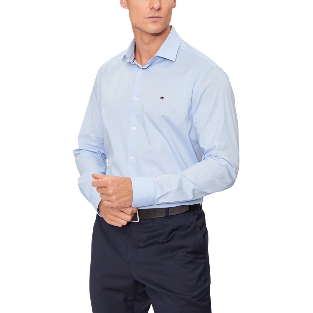 Tommy Hilfiger Blue Organic Cotton Dress Shirt LUNESCAPE