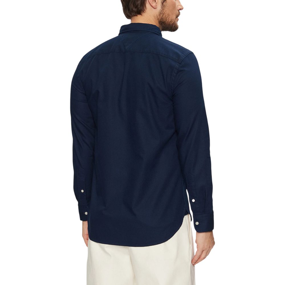 Tommy Hilfiger Blue Recycled Cotton Dress Shirt LUNESCAPE