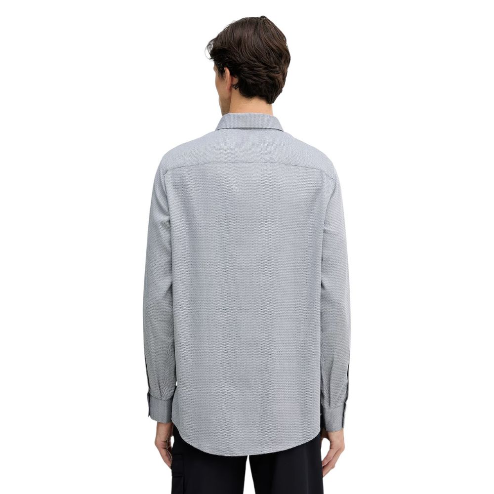 Armani Exchange Black And White Cotton Dress Shirt LUNESCAPE